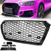 Wabengrill Kühlergrill Grill Schwarz für AUDI A4 S4 B9 Limo Avant S-Line 2015-2019