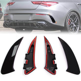 Flossen Flaps Hinten Stoß. Aero Flics Schwarz für Mercedes CLA C118 X118 AMG Line CLA45 ab 2019