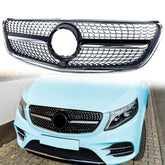 Diamant Kühlergrill Front Grill Schwarz für Mercedes Benz V-Klasse W447 V250 V260 14-19