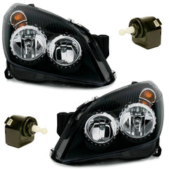 NEU Halogen Scheinwerfer Schwarz für Opel Astra H 2004-2010 H1 H7 mit E-Prüfzeichen