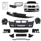 NEU Vorne Stoßstange Kühlergrill Nebelscheinwerfer Tagfahrlicht Matt Schwarz Passend für 5er F10 F11 2011-2017