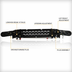 LED Paar Scheinwerfer für Toyota FJ Cruiser mit schwarzem Grill 2007-2014