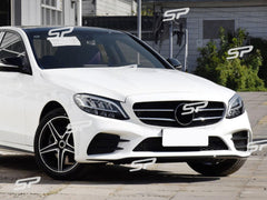 Schwarz Front Spoiler Lippe Frontspoiler Stoßstange für Mercedes Benz C-Klasse W205 S205 A205 C205 AMG Line 2019+ di102
