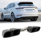 Auspuff Auspuffblenden Endrohr Edelstahl Eckig für Porsche Macan 95B mit 2.0T 2019-2024 et224