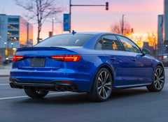 Heckdiffusor Diffusor Auspuffblenden Schwarz für Audi A4 B9 Serienstoßstange 20+