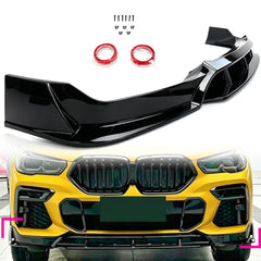 Schwarz Glanz Frontspoiler Spoiler Lippe für BMW X6 G06 M Paket 19-23 OHNE ABE