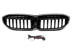 Schwarz LED Kühlergrill Grill Frontgrill für BMW 3er G20 G21 2019-2022 vor LCI