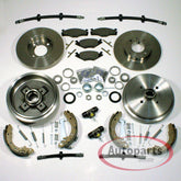 NEU 239mm Bremsscheiben Beläge vorne Bremstrommel Set hinten Bremsschläuche für VW Golf 2 1983-1991