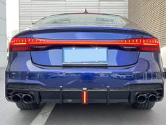 Auspuffblenden Endrohr Blenden Schwarz Edelstahl für AUDI A6 C8 A7 C8 S Line ab 2018 et46