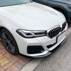 Front Spoiler Splitter Spoilerlippe Schwarz Passend für 5er G30 G31 LCI Sport Paket 2020+