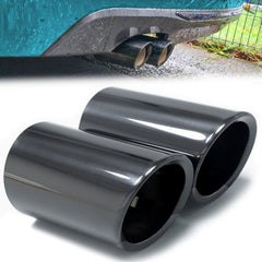 68mm Auspuffblenden Endrohre Schwarz für VW Scirocco 3 TSI Titan 2008-2017