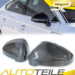 Spiegelkappen Außenspiegelkappen Carbon Fiber für Audi A4 B9 8W Avant 2015+ A5 F5 2016+ OHNE Sideassist