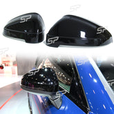 Spiegelkappen Außenspiegelkappen Schwarz Glanz für Audi A4 B9 S4 Avant 2015+ A5 F5 S5 2016+ OHNE SIDEASSIST