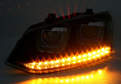 NEU LED Scheinwerfer Set mit roter Leiste U- Tube für VW Polo 6R / 6C 2009-2017 mit E-Prüfzeichen