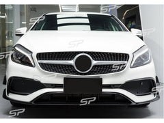 Aero Flaps Splitter Frontspoiler Spoilerlippe Schwarz für Mercedes Benz A Klasse W176 AMG Line A45 2015-2018 di24