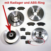 NEU 283mm + 249mm Bremsen Set + ABS Ringe Radlager vorne hinten für Peugeot 207 ab 2006