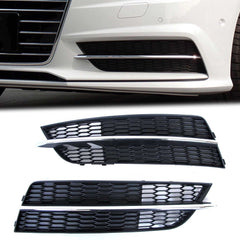 Lüftungsgitter Blenden Grill Gitter Schwarz für Audi A7 C7 4G 2014-2018 MOPF