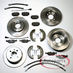 NEU 260mm + 258mm Bremsen Set Bremsschläuche vorne hinten Passend für 3er E30 1982-1994