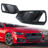 Lüftungsgitter Nebelscheinwerfer Blenden Gitter Schwarz für Audi A7 C8 S Line S7 18+