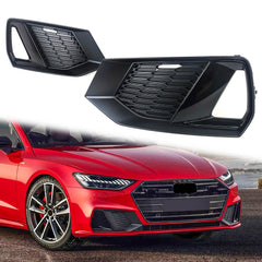 Lüftungsgitter Nebelscheinwerfer Blenden Gitter Schwarz für Audi A7 C8 S Line S7 18+