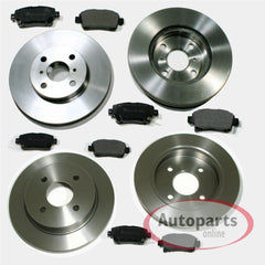 NEU 256mm + 262mm Bremsscheiben Bremsbeläge vorne hinten für Kia Rio III 2011-2017