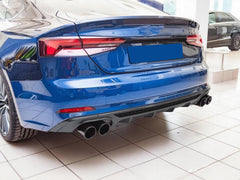 Schwarz Heckdiffusor Auspuffblenden Diffusor für Audi A5 F5 S Line 2017-2020 vor-facelift