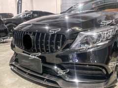 Kühlergrill Front Grill GT Panamericana Schwarz für Mercedes Benz C-Klasse W205 C205 S205 A205 14-18 pz225