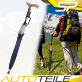 Schwarz Höhenverstellbar Regenschirm Leicht Stockschirm mit Gehstock Gehhilfe