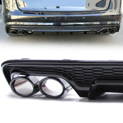 Heckdiffusor Diffusor + Auspuffblenden Schwarz für AUDI A6 C7 4G Limo Avant S Line 2015-2018 OHNE ABE