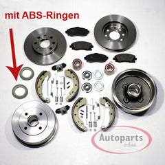 NEU Bremsscheiben Beläge ABS Bremstrommel Satz vorne hinten für Opel Tigra Twintop 2004-2010