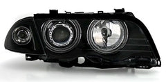 NEU CCFL Angel Eyes Scheinwerfer Set Schwarz für 3er E46 Limousine Touring 1998-2001 mit E-Prüfzeichen