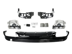 Schwarz Heckdiffusor Chrom Endrohre für Mercedes-Benz E Kl. C207 A207 AMG Line 13-16
