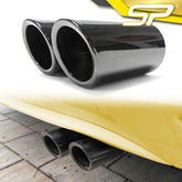 68mm Schwarz Edelstahl Auspuffblenden Endrohrblende für VW Scirocco 3 Golf 6 VI Golf 7 VII Passat Tiguan AD1