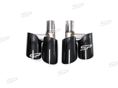 Schwarz Auspuffblenden Endrohre Endrohrblende für Porsche Panamera 970 2009-2013 et167