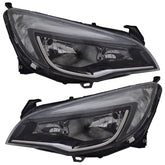 NEU Scheinwerfer Set Schwarz Chrom für Opel Astra J 2012-2015 H7 LWR Stellmotor mit E-Prüfzeichen