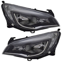 NEU Scheinwerfer Set Schwarz Chrom für Opel Astra J 2012-2015 H7 LWR Stellmotor mit E-Prüfzeichen