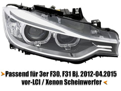 L+R Klar Scheinwerferglas Streuscheiben Für BMW 3er F30 F31 2012-2015 vor LCI
