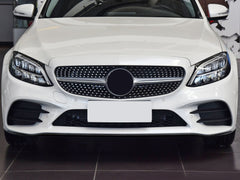 Front Stoßstange Spoilerlippe Frontspoiler Schwarz für Mercedes C Klasse W205 AMG Line Facelift 2018+