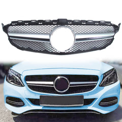 Kühlergrill Front Grill Grille Silber für Mercedes Benz C-Klasse W205 C205 A205 S205 2015-2018 pz180