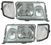 NEU Scheinwerfer + Blinker für Mercedes E-Klasse W124 S124 C124 A124 1993-1996 H3 H4 mit E-Prüfzeichen