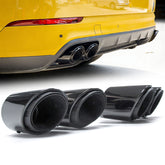 Sport Auspuff Auspuffblenden Endrohre Schwarz GTS Optik für Porsche Cayenne PO536 9YA 2018+ BENZIN et132