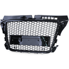 Wabengrill Kühlergrill Front Grill Schwarz Glanz für Audi A3 8P 2008-2013