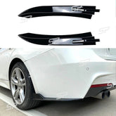Heck Splitter Spoiler Ecken Ansätze Schwarz Passend für 3er F30 F31 Sport Paket 2013-2019