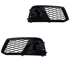 NEU Lüftungsgitter Schwarz Glanz Nebelscheinwerfer Gitter Blende Waben für Audi Q5 FY Serienstoßstange 17-20