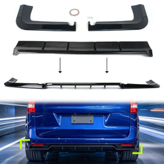 Heckdiffusor Diffusor Schwarz Glanz für Mercedes Benz Vito W447 14-19 OHNE ABE