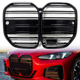 Schwarz Doppelsteg Kühlergrill Grill Frontgrill für BMW 4er G22 G23 mit ACC ab 2020