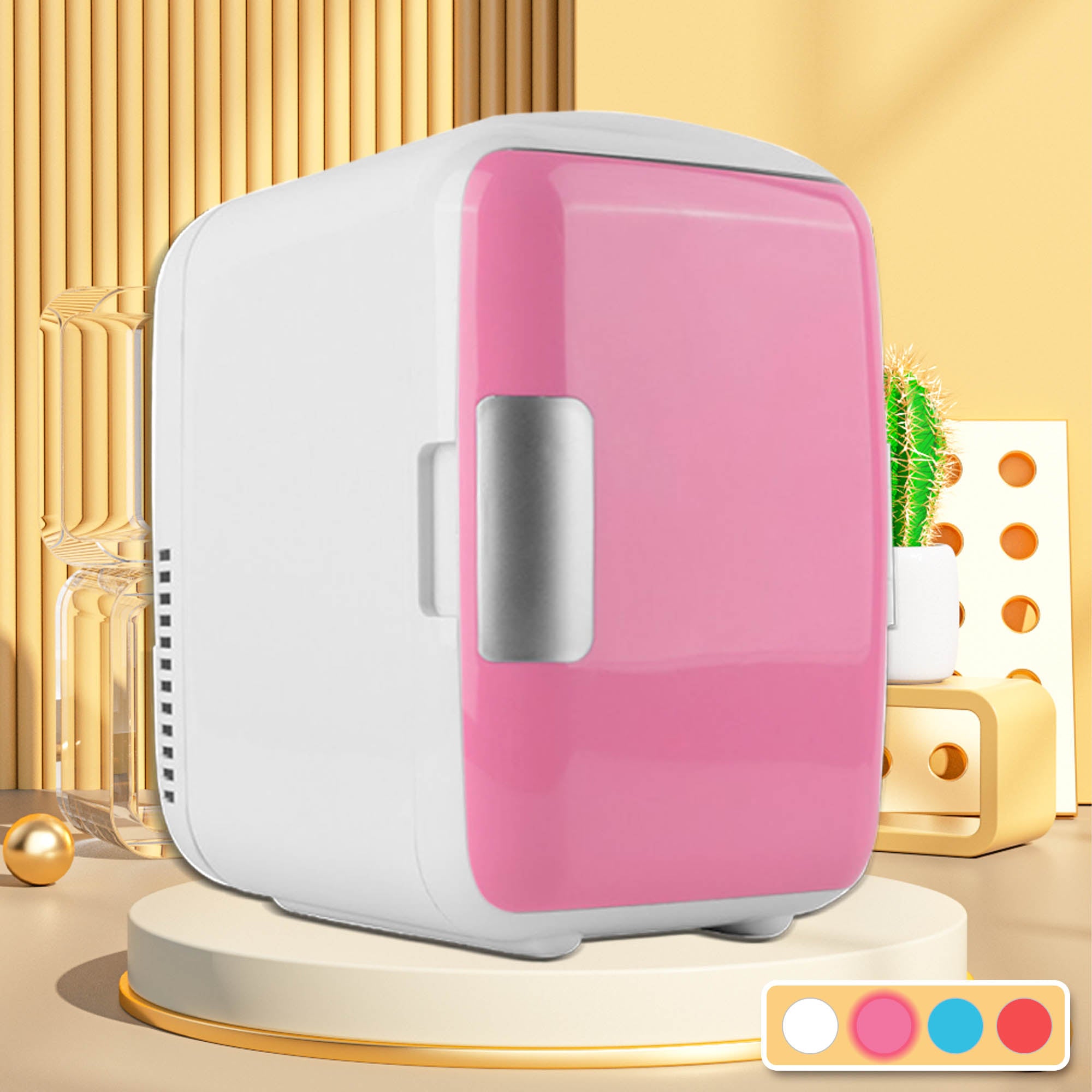 Mini Kühlschrank 2-in-1 Kleiner Kühlbox, 4 Liter / 6 Dosen  Getränkekühlschränke Kosmetik Minikühlbox Kühler und Warmhalten,  Campingkühlschränke für