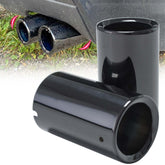 70mm Schwarz Auspuffblenden Endrohre Endrohrblende (L+R) Passend für 1er F20 125d 2er F22 3er F30 325d 330d bm78