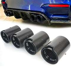 4x Auspuffblende Endrohre Carbon Schwarz für BMW M3 F80 M4 F82 65-67mm Rohr