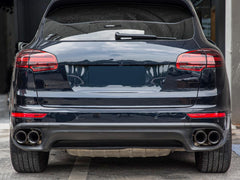 Schwarz Auspuff Blenden Endrohr für Porsche Cayenne 92A V6 MOPF 14-17